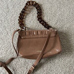 Elegant Brown Shoulder Bag with Chain Strap